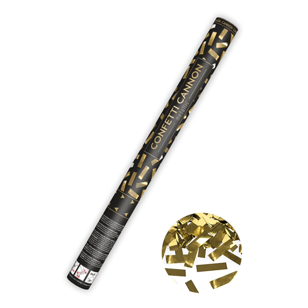 Konfettikanone Metallic Streifen Gold 60cm