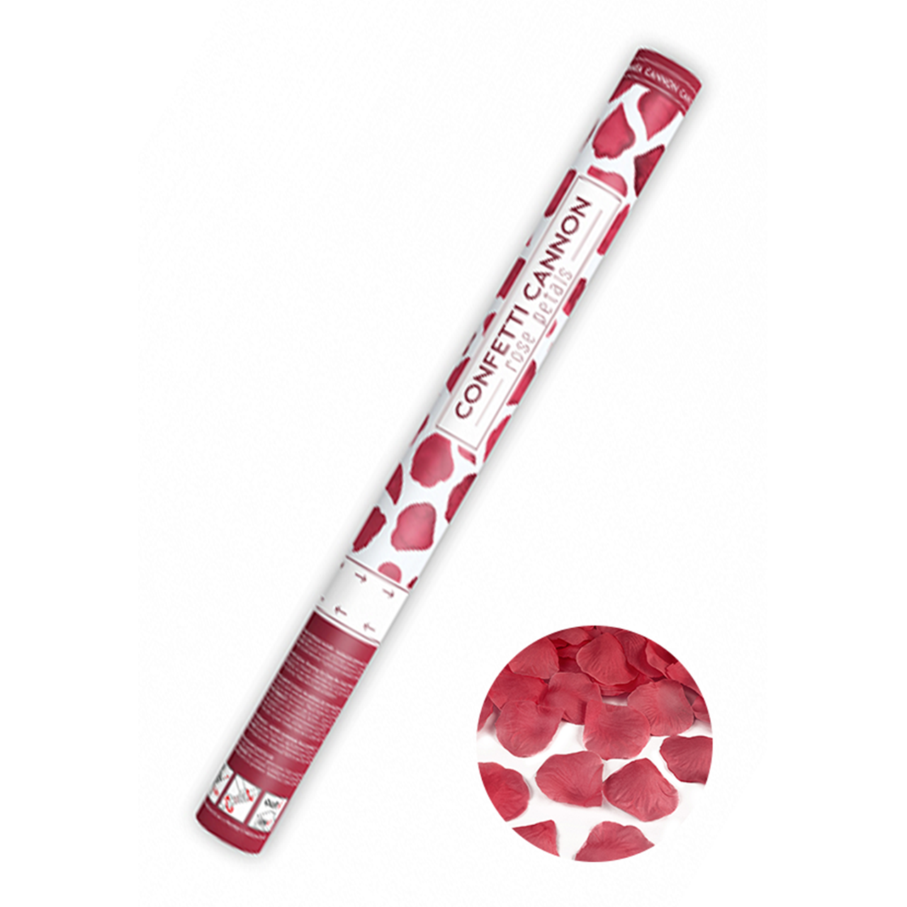 Konfettikanone Rosenblätter Rot 60cm