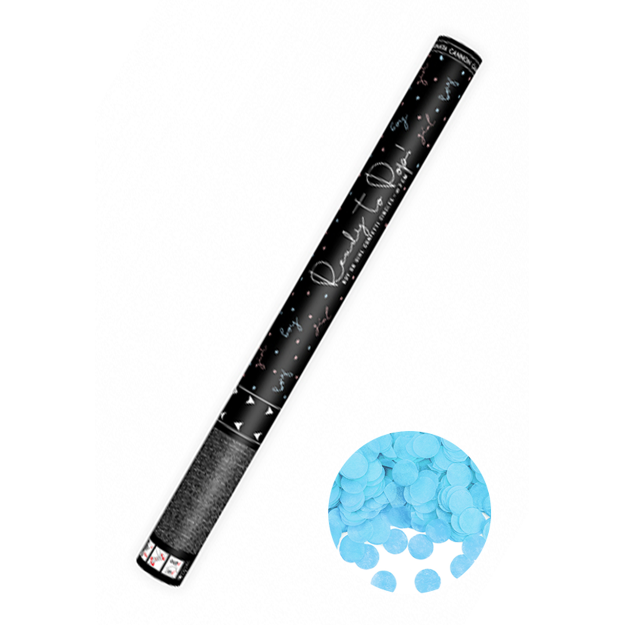 Konfettikanone "Ready to Pop" Hellblau 60cm