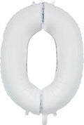 Folienballon Zahl 0 Satin Weiß