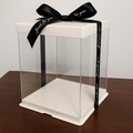 Geschenkbox 30cm x 30cm transparent mit weißem Boden und Deckel (Kopie)