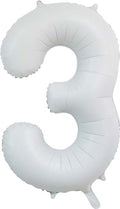Folienballon Zahl 3 Satin Weiß
