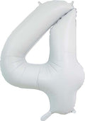 Folienballon Zahl 4 Satin Weiß