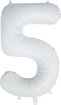 Folienballon Zahl 5 Satin Weiß