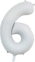 Folienballon Zahl 6 Satin Weiß