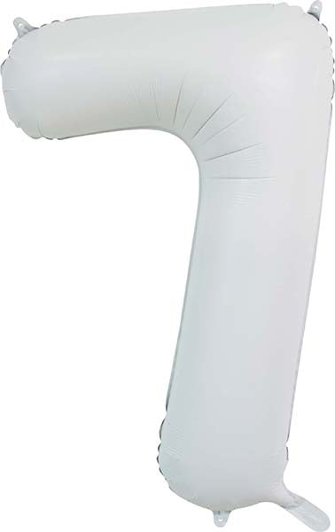 Folienballon Zahl 7 Satin Weiß