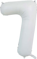 Folienballon Zahl 7 Satin Weiß