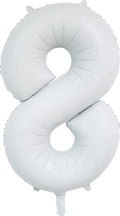 Folienballon Zahl 8 Satin Weiß